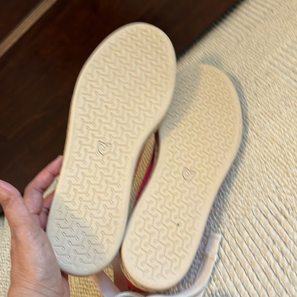 NWOB Rothy's The Espadrille Flats Red Size 11.5 Jute Midsole Ankle Ties - Picture 8 of 10